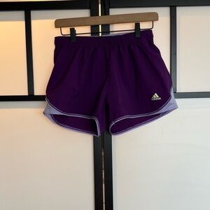 Adidas women’s purple running shorts. Size small